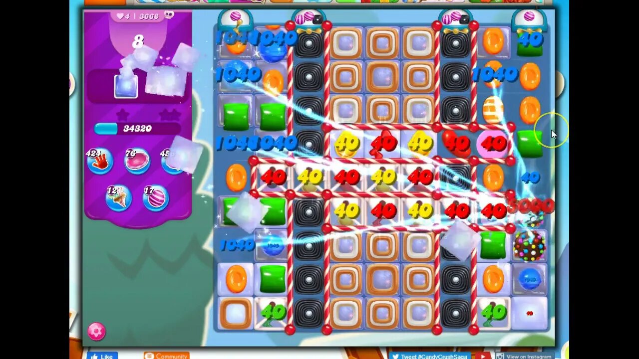 Candy Crush Level 3668 Talkthrough, 18 Moves 0 Boosters