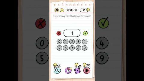 Brain Test Tricky Puzzles Level 18 How many months have 28 days?