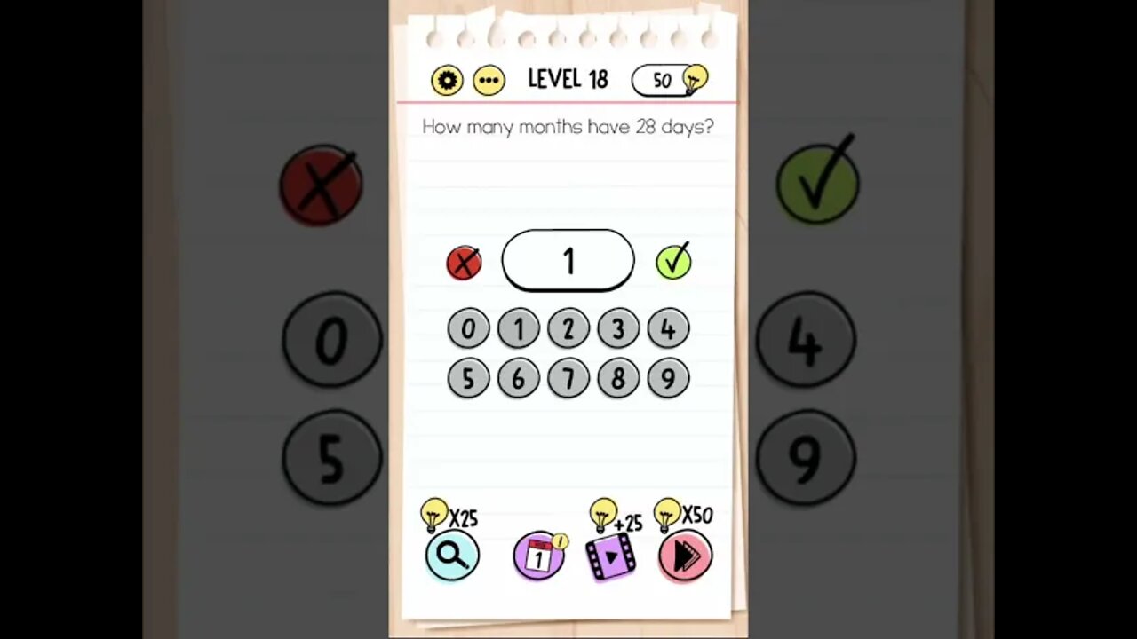 Brain Test Tricky Puzzles Level 18 How many months have 28 days?