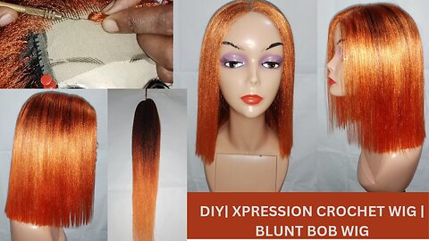 How To: Make a blunt cut wig using extension Braiding hair #wigs #braiding hair