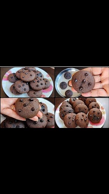 15 min chocolate cookies | 5 ingredient | no egg , no oven chocolate cookie | homemade cookies |