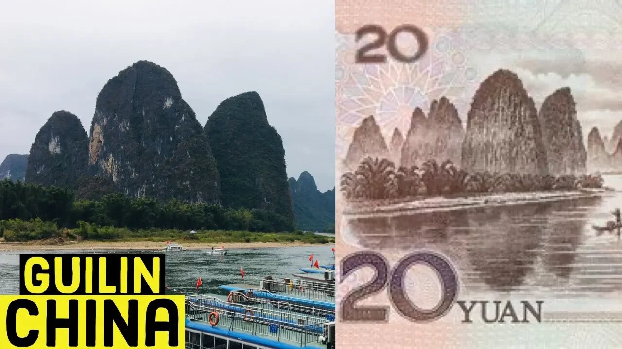 Guilin, China Travel Video Vlog | Famous Spot on Chinese Money 20 Yuan (CC Eng/Rus)