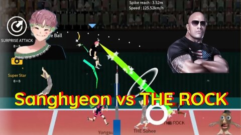 The Spike Volleyball - 21 Point Opponent Battle - S-Tier Sanghyeon (And Sohee) vs THE ROCK!