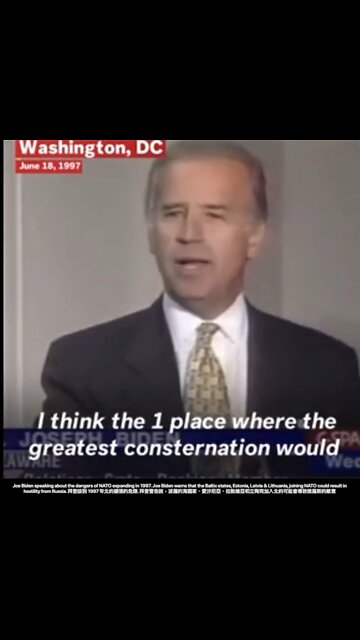 Biden (prediction came true) speaking about the dangers of NATO expanding in 1997