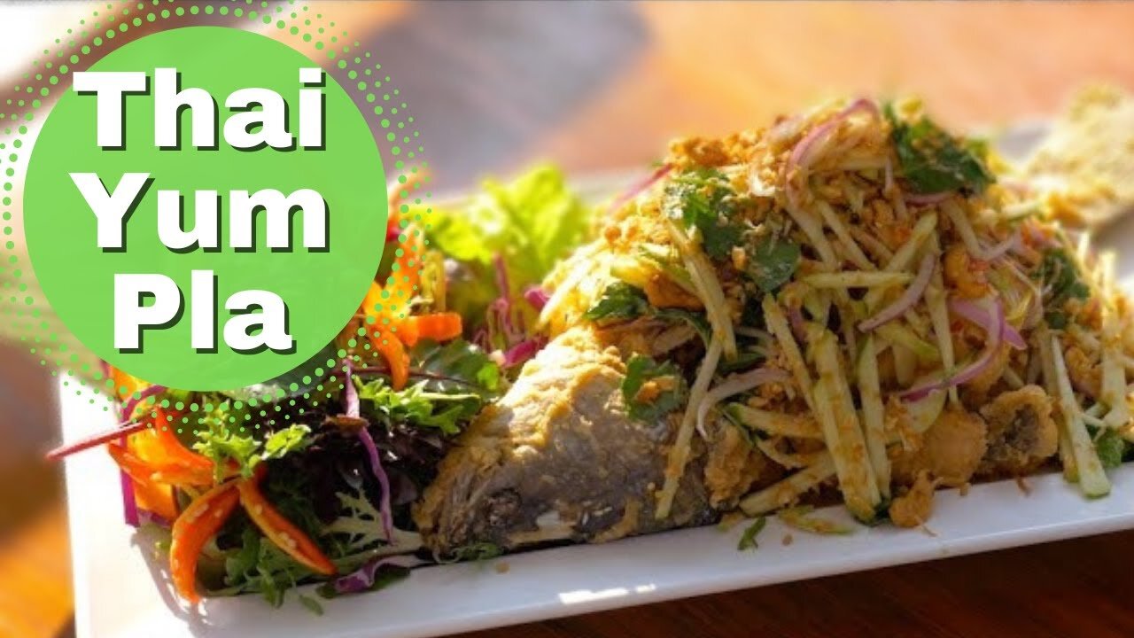 Thai Crispy Fried fish Salad, Yum Pla