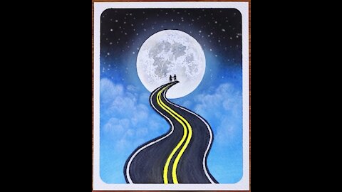 Road to the Moon | art and craft pencil box | easy drawing