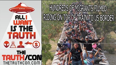 HUNDREDS OF MIGRANTS FILMED RIDING ON TOP OF TRAIN TO US BORDER