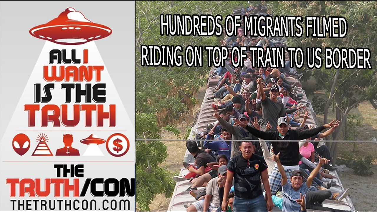 HUNDREDS OF MIGRANTS FILMED RIDING ON TOP OF TRAIN TO US BORDER