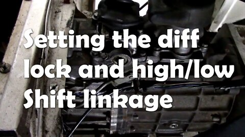 Setting up the High/Low shift and diff lock linkage - difficult to film but you get the idea