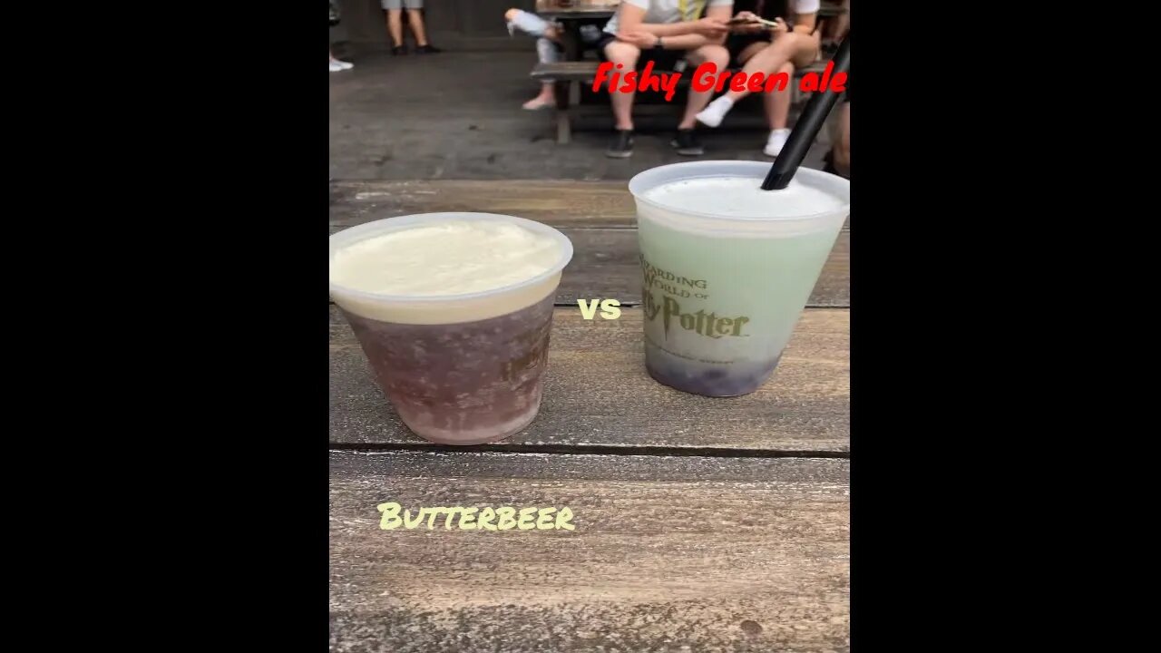 Fishy green ale vs butterbeer #shorts #butterbeer #fishygreenale #wizardingworld #universalstudios