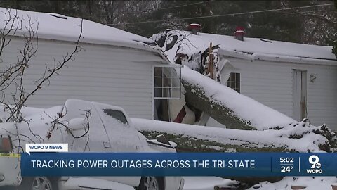 Tree falls on 4 homes amid winter weather