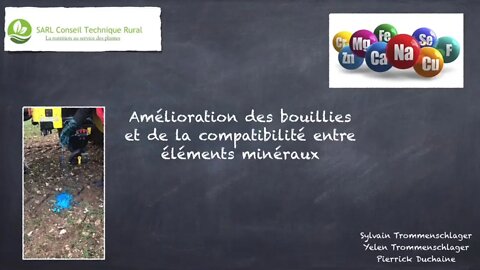 FERTILISATION : Amélioration des bouillies et de la compatibilité entre éléments minéraux