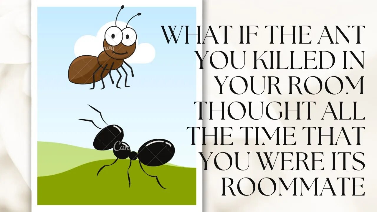 What if the ant you killed in your room thought all the time that you were its roommate