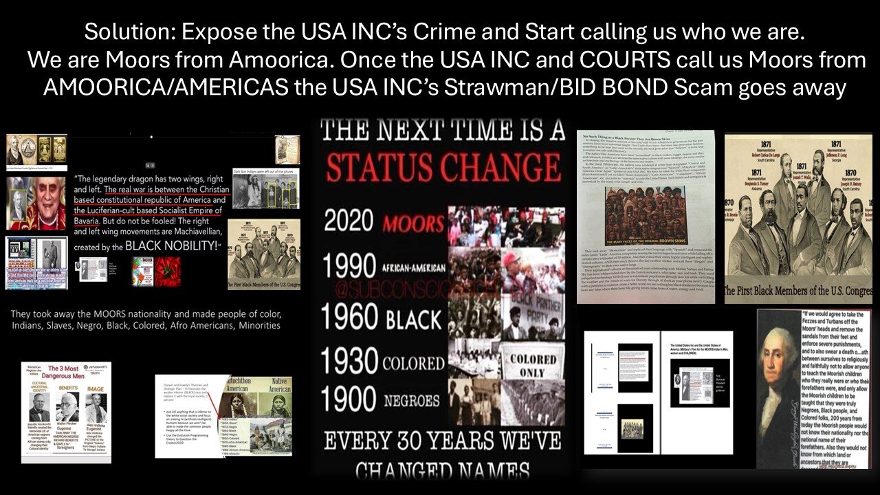 SOLUTION: DEMAND THE UNITED STATES INC FOREIGN CORPORATION PEDOS CALL YOU A MOOR VS BLACK = DEAD