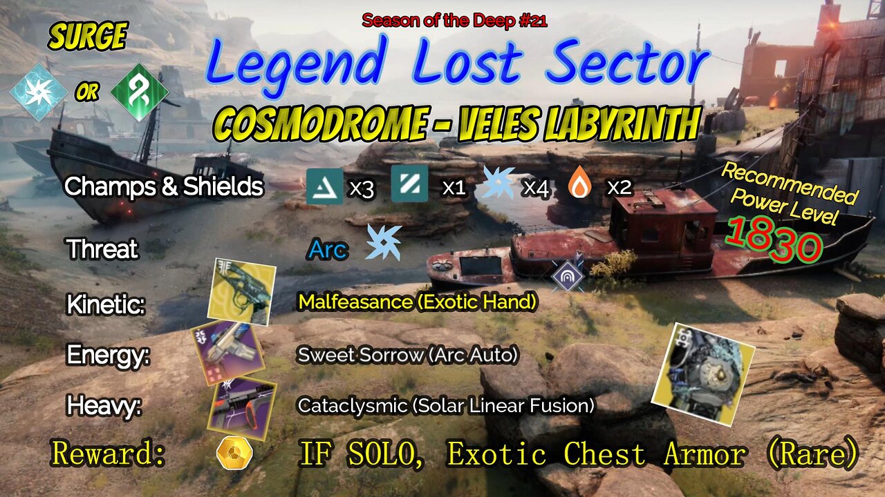 Destiny 2 Legend Lost Sector: Cosmodrome - Veles Labyrinth on my Arc Titan 6-23-23