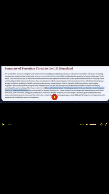 Changes made to what a terrorist is - anyone who doesn't trust the government