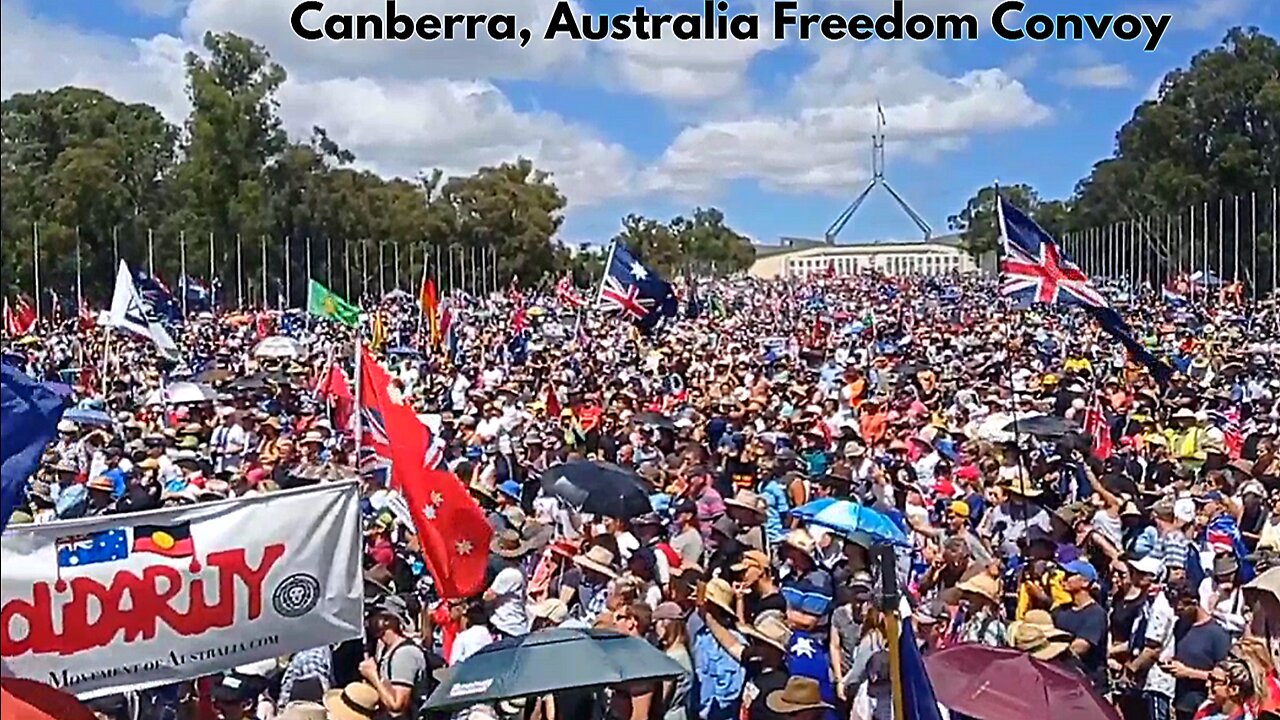 "Convoy to Canberra" AMAZING PROTEST Scenes From Australian Parliament House In 'Canberra Australia'