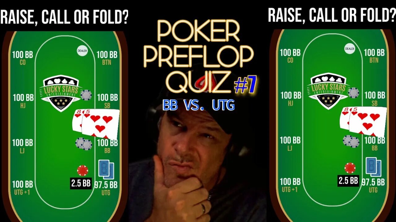 POKER PREFLOP QUIZ BB VS. UTG #7 RAISE, CALL OR FOLD?