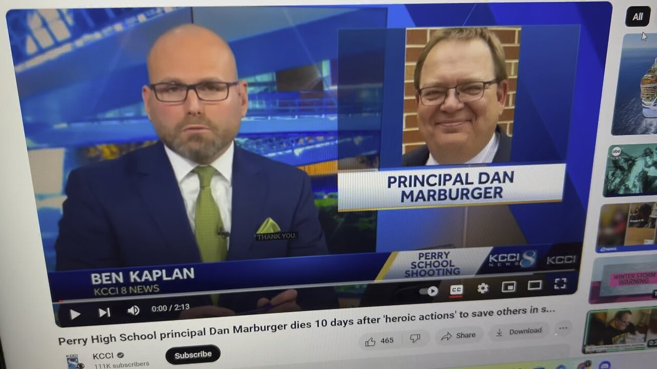 Perry high school principal Dan MarBurger dies. Unbelievable decode.