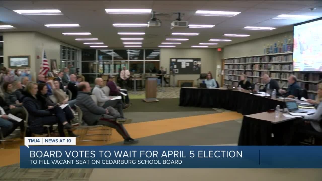 Cedarburg School Board votes to wait for April 5 election to fill vacant seat