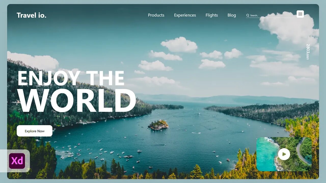 Travel Website Landing Page Design in Adobe XD | Designing Guru