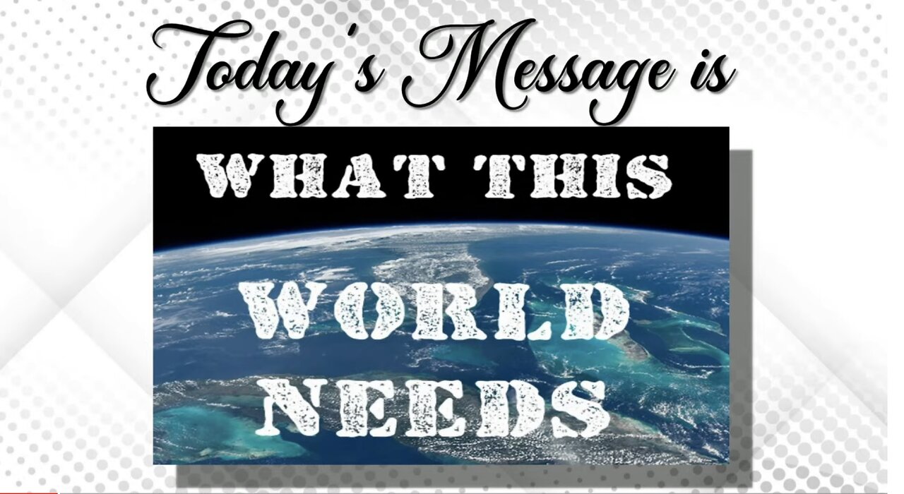 "What This World Needs" God’s Judgement is coming Unless!!!! Pastor Hobb’s Nails it again