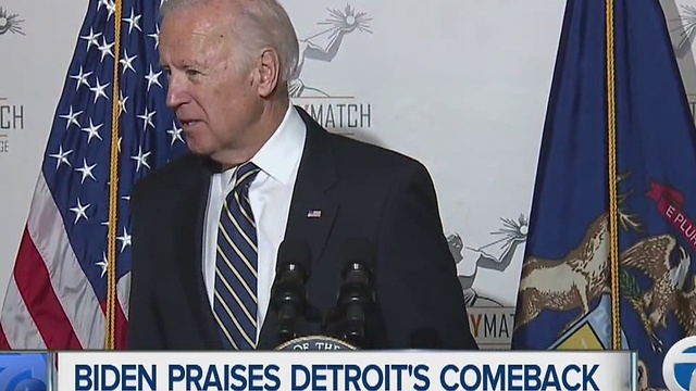 Vice President Joe Biden praises Detroit's comeback during Motor City Match