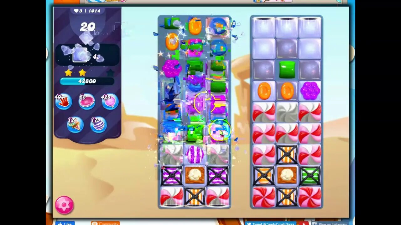 Candy Crush Level 1014 Talkthrough, 27 Moves 0 Boosters