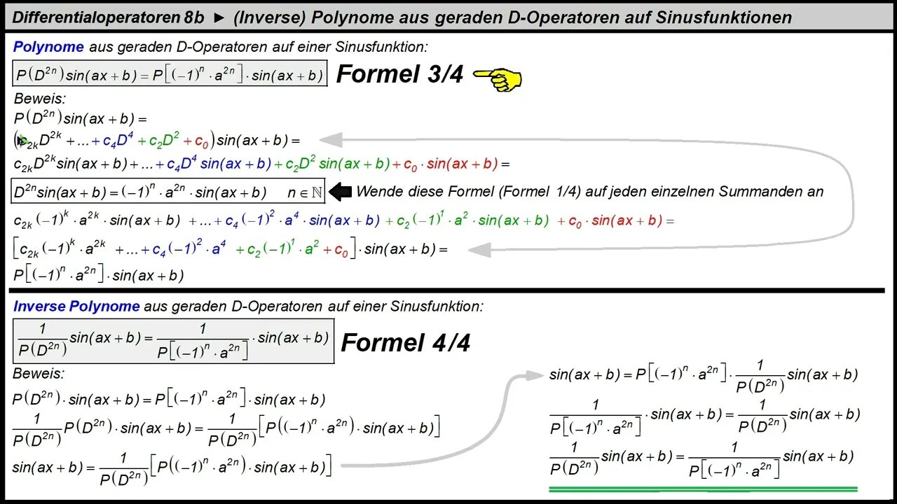 Differentialoperatoren 8b ► (Inverse) Polynom D-Operatoren der Sinusfunktion