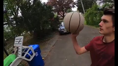 It Took Some Time To Set Up This Basketball Trickshot - HaloRock