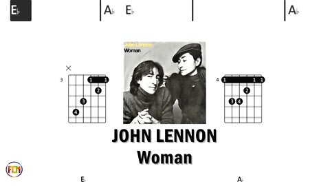 JOHN LENNON Woman - (Chords & Lyrics like a Karaoke) HD