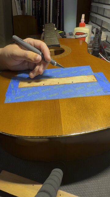 Prepping the top for glue