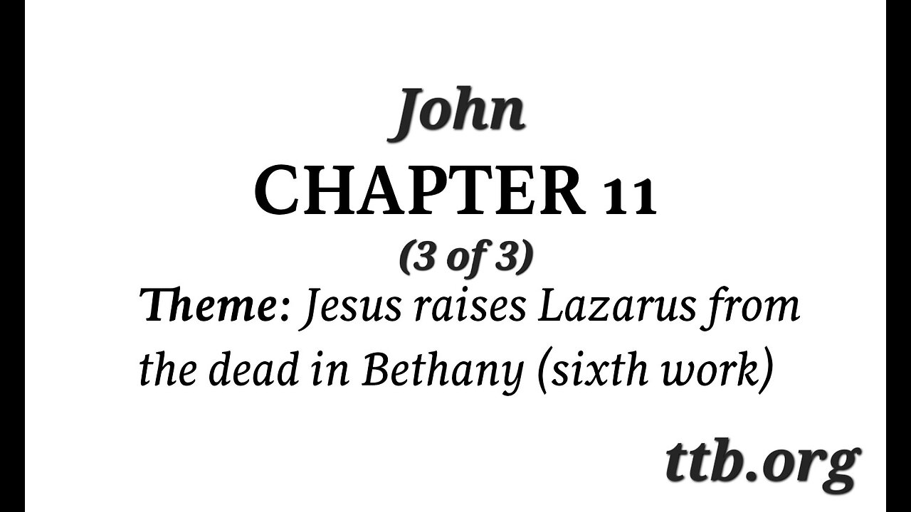 John Chapter 11 (Bible Study) (3 of 3)