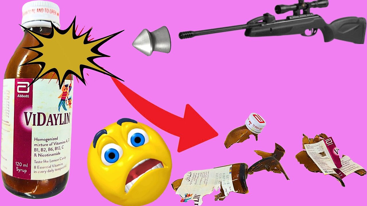 Pellet Gun Shoot VS Medicine Bottle of Glass