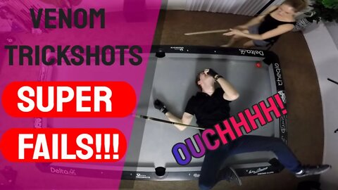 SUPER FAILS POOL TRICKS!! -- Venom Trickshots