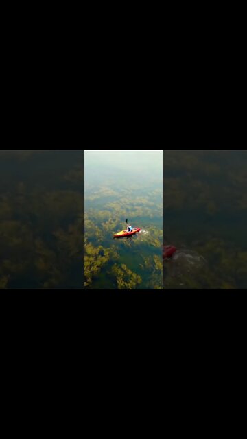 Drone view of kayaking