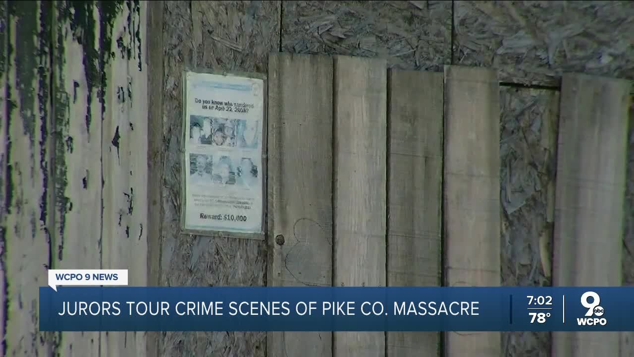 Pike County massacre jurors tour crime scenes