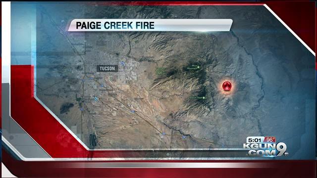 Paige Creek Fire has burned 1,064 acres on the eastside of Rincon Mountains.