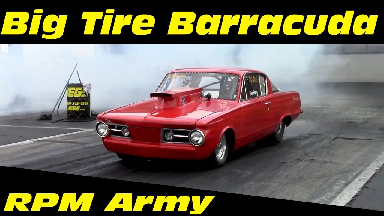 Big Tire Plymouth Barracuda Drag Racing