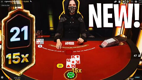 HUGE 15X NEW LIGHTNING BLACKJACK WIN! (LIVE GAMESHOW)