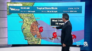 Tropical Storm Nicole forecast, 11 a.m. on Nov. 8, 2022