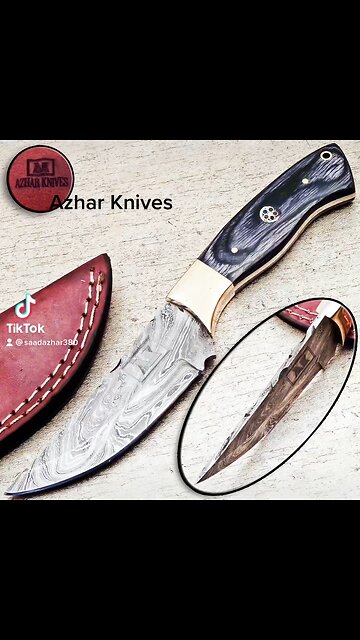 Handmade Damascus steel hunting knife