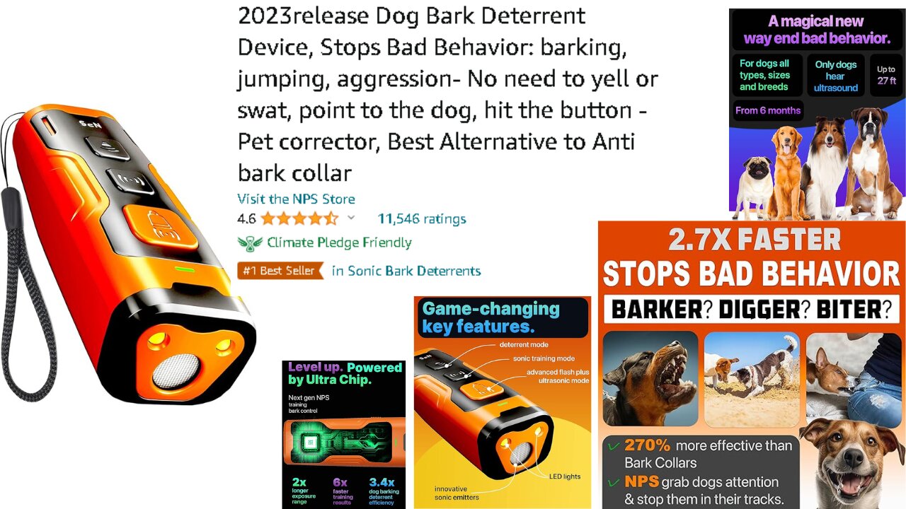 2023release Dog Bark Deterrent Device, Stops Bad Behavior