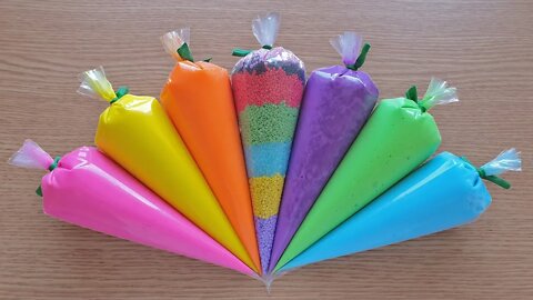 Making Crunchy Slime with Piping Bags #114