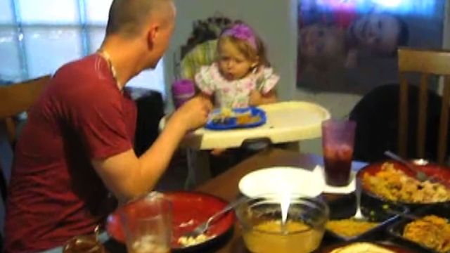 Toddler Won't Forgive Dad Stealing Her Food