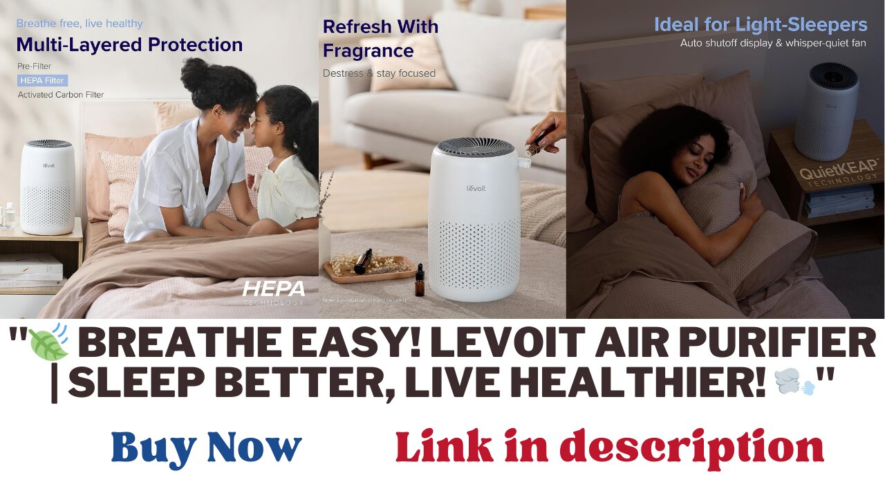 LEVOIT Core Mini Air Purifier | Sleep Better, Eliminate Smoke, Allergens, Pet Odors, and Dust"