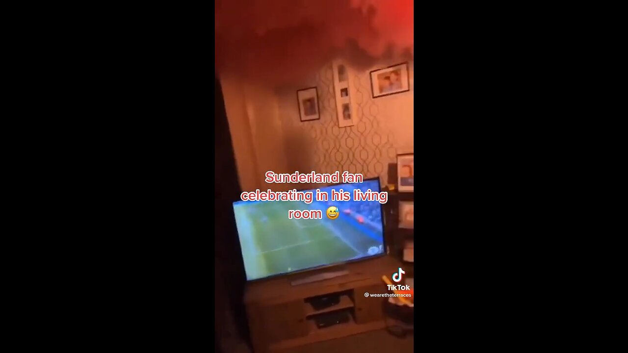 Football Fan celebrating in his front room !