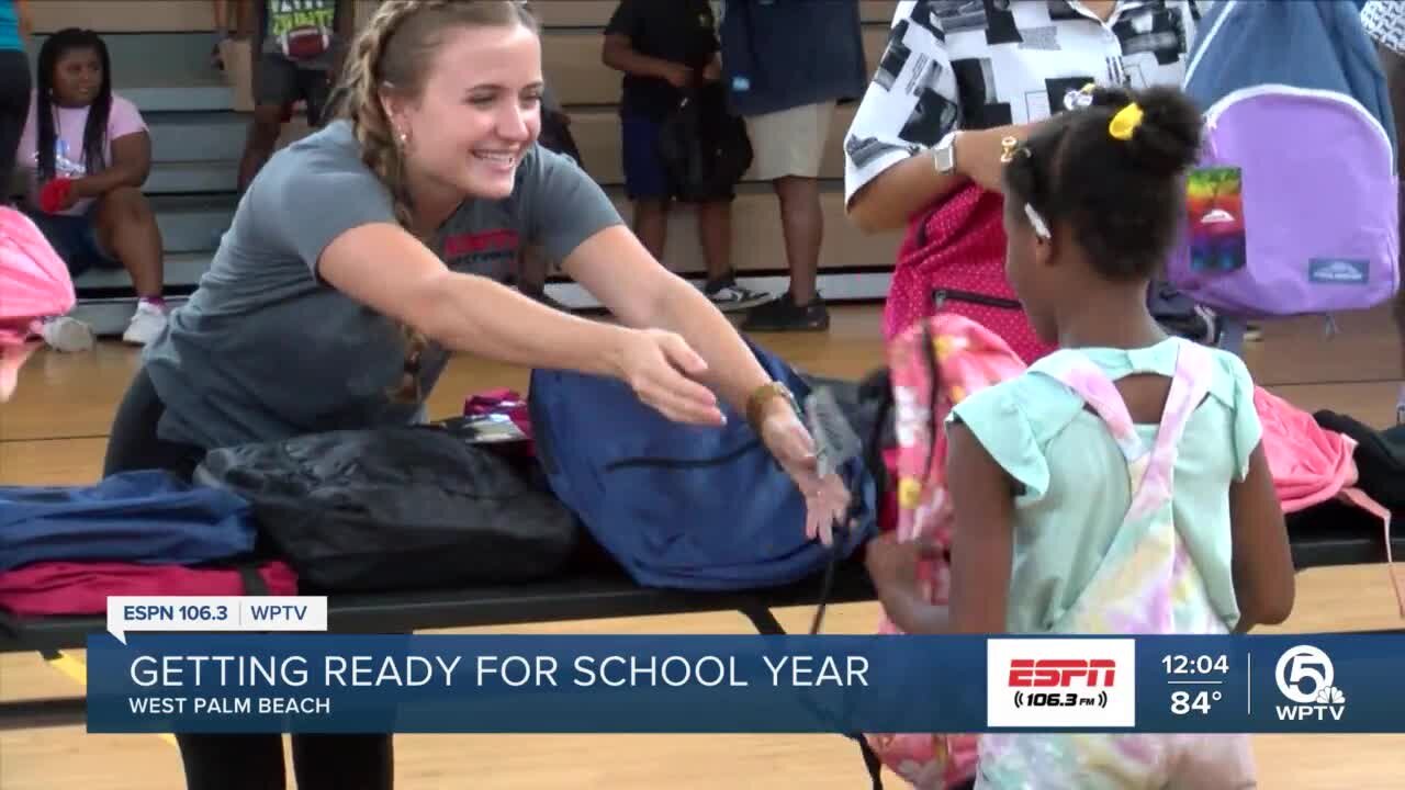 ESPN West Palm and Boys and Girls Club of Palm Beach County backpack giveaway