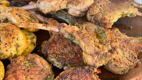 Marinaded lamb lollipops