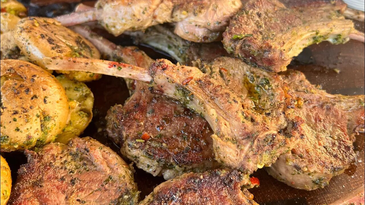 Marinaded lamb lollipops